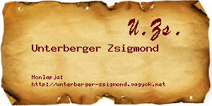 Unterberger Zsigmond névjegykártya